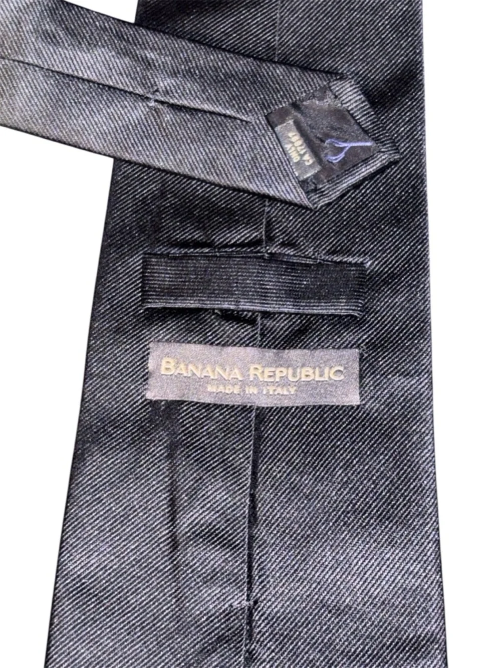 Banana Republic Black Diagonal-Weave Silk Tie